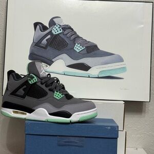 Air Jordan IV Green Glow Art Print